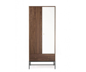 Flora drabužių spinta (riešutmedis/balta)